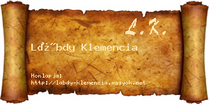 Lábdy Klemencia névjegykártya